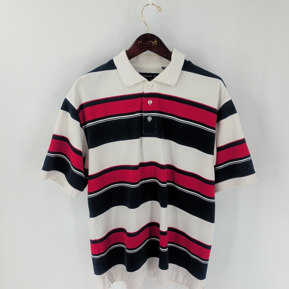 Vtg‎ Siegfried & Company Striped Golf Performance Polo Shirt Multicolor Size L